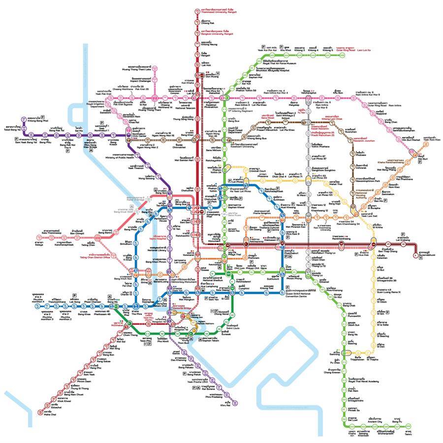 แผนที่รถไฟฟ้าในเขตกรุงเทพฯ และปริมณฑล ฉบับสมบูรณ์ 