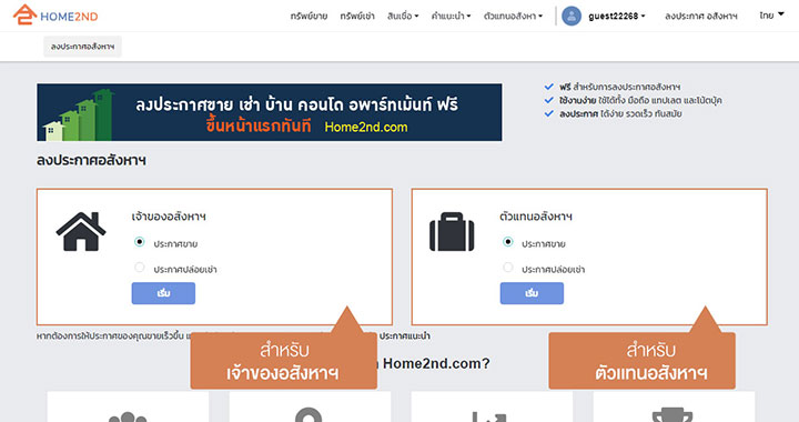 วิธีลงประกาศขายใน Home2ndcom