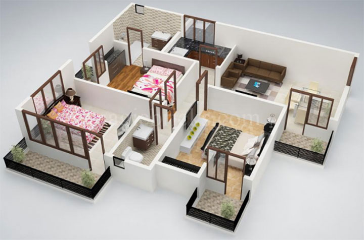 ไอเดียจัดห้องแบบต่างๆ ด้วยแปลนบ้าน 3 มิติ