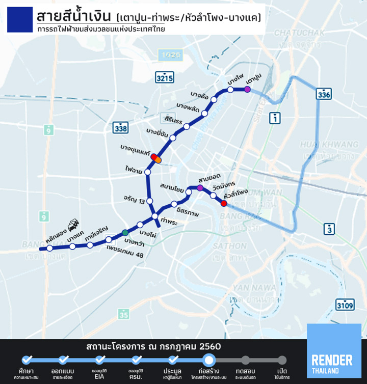 Update สถานะล่าสุด ของโครงการรถไฟฟ้า 10 สาย ถึง กค 60