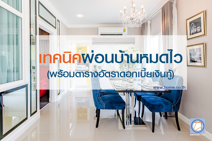 เทคนิคผ่อนบ้านหมดไว (พร้อมตารางอัตราดอกเบี้ยเงินกู้) เทคนิคผ่อนบ้านหมดไว (พร้อมตารางอัตราดอกเบี้ยเงินกู้)