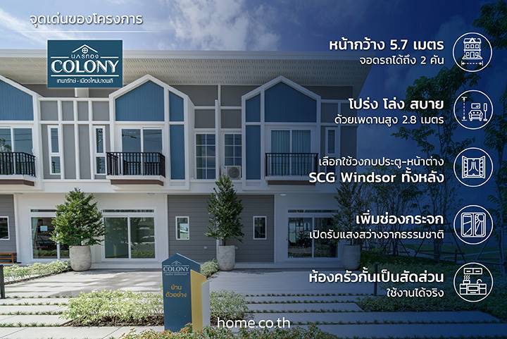 รีวิวทาวน์โฮม นครทอง โคโลนี่ เทพารักษ์ - เมืองใหม่บางพลี (Nakornthong Colony Thepharak-Muang mai bangphil) ทาวน์โฮม 2 ชั้นสไตล์ Modern Colony  เพิ่มพื้นที่ให้ใหญ่ ละแวก บางนา บางบ่อ ใช้ชีวิตได้กว้าง