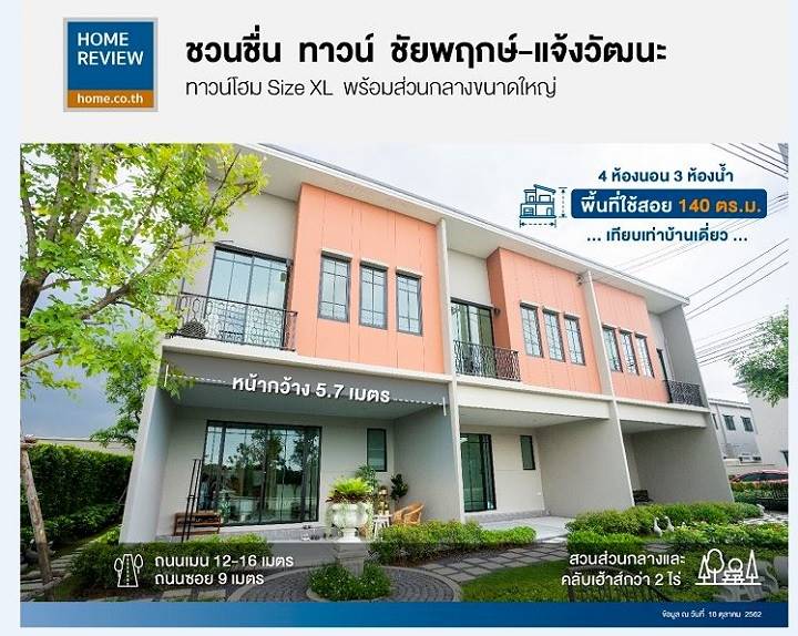 รีวิวทาวน์โฮม ชวนชื่น ทาวน์ ชัยพฤกษ์-แจ้งวัฒนะ ฟังก์ชั่นเทียบเท่าบ้านเดี่ยว พร้อมพื้นที่ส่วนกลางขนาดใหญ่ รีวิวทาวน์โฮม ชวนชื่น ทาวน์ ชัยพฤกษ์-แจ้งวัฒนะ ฟังก์ชั่นเทียบเท่าบ้านเดี่ยว พร้อมพื้นที่ส่วนกลางขนาดใหญ่