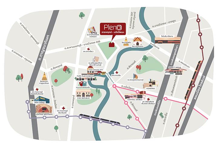 พรีวิวทาวน์โฮม พลีโน่ ราชพฤกษ์-แจ้งวัฒนะ บ้านใหญ่ หน้ากว้าง 5.5 เมตร ใกล้ทางด่วนศรีรัช