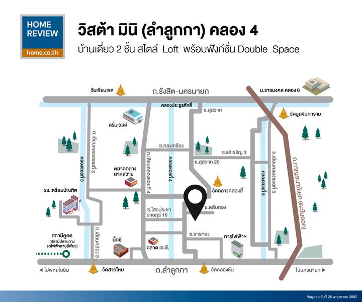 รีวิวบ้านเดี่ยว วิสต้า มินิ (ลำลูกกา) คลอง 4 บ้านเดี่ยว 2 ชั้น สไตล์ลอฟต์ พร้อมฟังก์ชัน Double Space