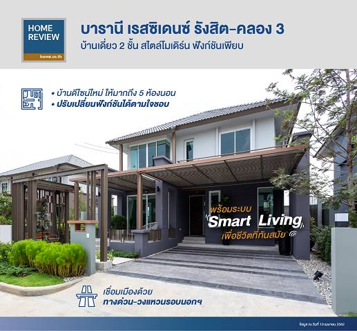 รีวิวบ้านเดี่ยว บารานี เรสซิเดนซ์ รังสิต-คลอง 3 บ้านเดี่ยว 2 ชั้น ดีไซน์ใหม่ หลังใหญ่ รีวิวบ้านเดี่ยว บารานี เรสซิเดนซ์ รังสิต-คลอง 3 บ้านเดี่ยว 2 ชั้น ดีไซน์ใหม่ หลังใหญ่