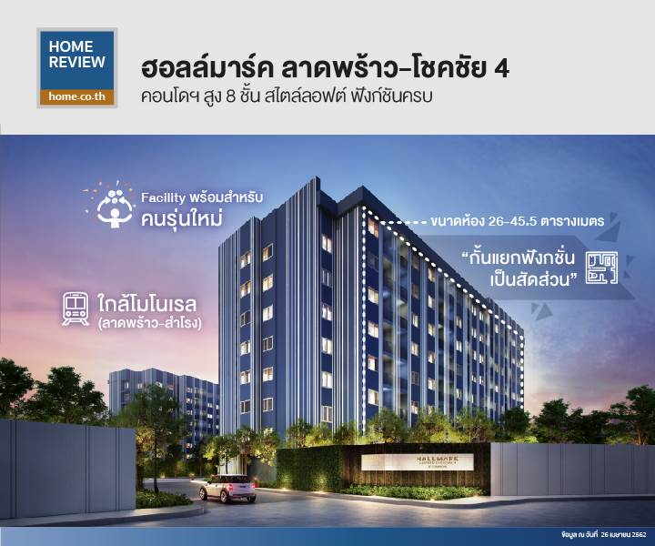 รีวิวคอนโด ฮอลล์มาร์ค ลาดพร้าว-โชคชัย 4 แบบ 1-2 ห้องนอน ฟังก์ชันครบ ตอบโจทย์ไลฟ์สไตล์คนรุ่นใหม่ รีวิวคอนโด ฮอลล์มาร์ค ลาดพร้าว-โชคชัย 4 แบบ 1-2 ห้องนอน ฟังก์ชันครบ ตอบโจทย์ไลฟ์สไตล์คนรุ่นใหม่