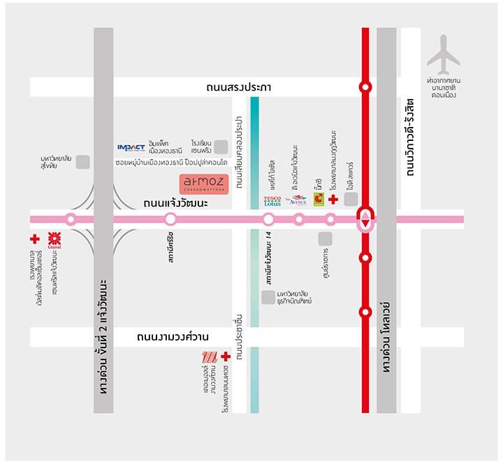 พรีวิวคอนโด แอทโมซ แจ้งวัฒนะ ใกล้รถไฟฟ้าสายสีชมพู 2 สถานี