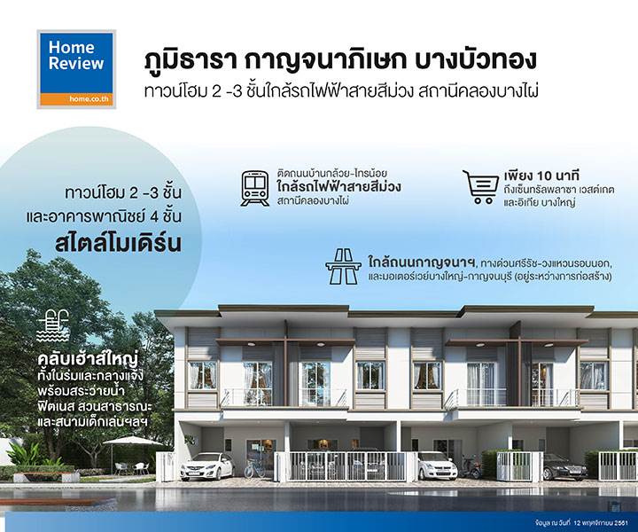 รีวิวทาวน์โฮม ภูมิธารา กาญจนาภิเษก-บางบัวทอง สไตล์โมเดิร์น พร้อมคลับเฮ้าส์ รีวิวทาวน์โฮม ภูมิธารา กาญจนาภิเษก-บางบัวทอง สไตล์โมเดิร์น พร้อมคลับเฮ้าส์