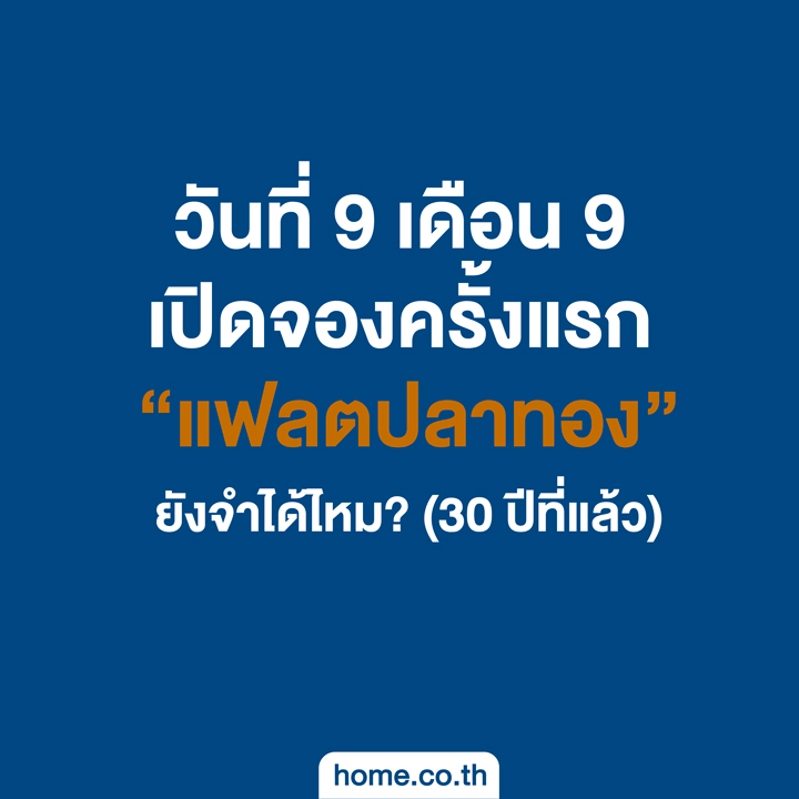 “แฟลตปลาทอง” ในตำนาน... 30 ปีผ่านไป ใครยังจำกันได้บ้าง วันที่ 9 เดือน 9 เร็วเข้าอย่าช้ารอรี