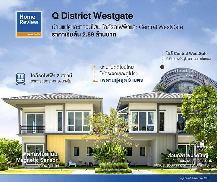 รีวิวบ้าน คิว ดิสทริค เวสต์เกต โครงการทาวน์โฮมและบ้านแฝด ระบบรักษาความปลอดภัยถึง 3 ชั้น รีวิวบ้าน คิว ดิสทริค เวสต์เกต โครงการทาวน์โฮมและบ้านแฝด ระบบรักษาความปลอดภัยถึง 3 ชั้น