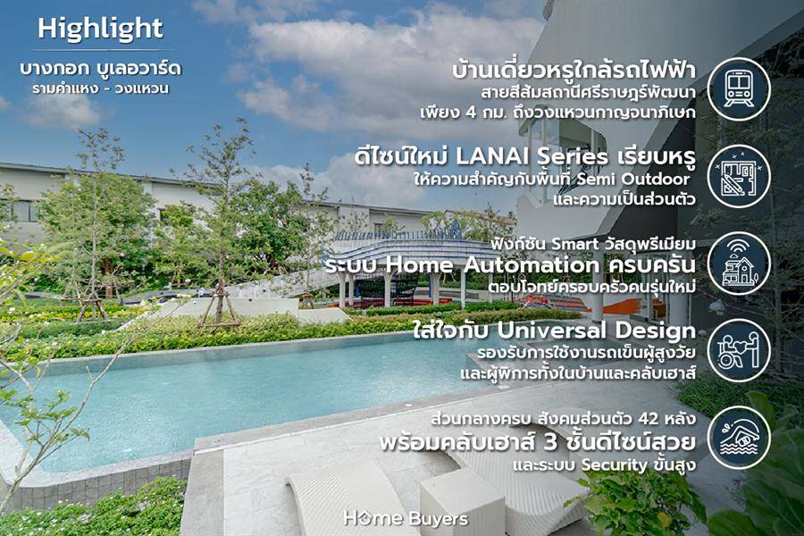 รีวิวบ้านเดี่ยวหรู บางกอก บูเลอวาร์ด รามคำแหง - วงแหวน ใกล้สถานีรถไฟฟ้าราษฎร์พัฒนา และจุดขึ้น-ลงวงแหวนกาญจนาภิเษก