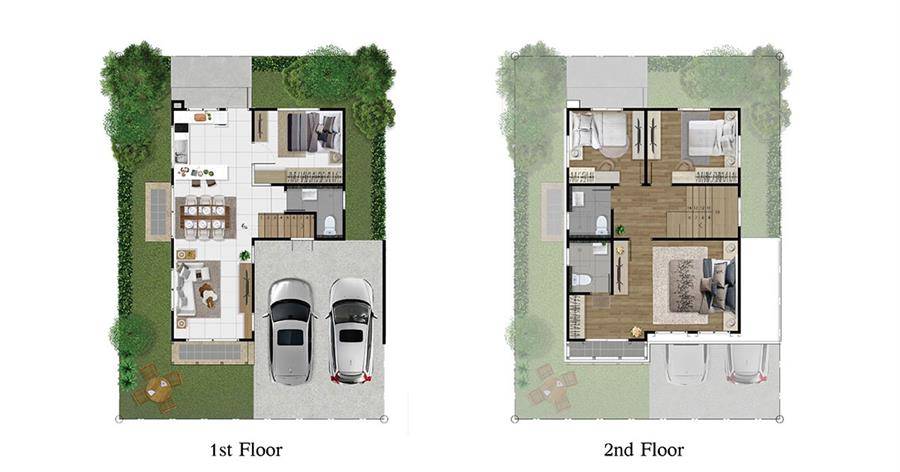 รีวิวบ้านแฝด 2 ชั้น ฟังก์ชันอารมณ์บ้านเดี่ยว สไตล์ Modern English Victorian สิวารมณ์ เนเจอร์พลัส 2 (สุขุมวิท - บางปู)