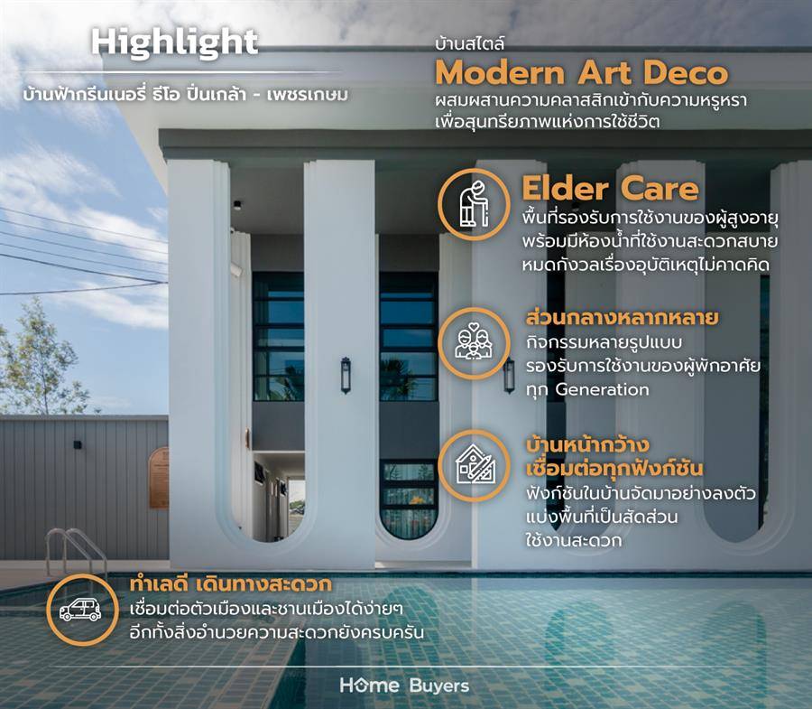 บ้านฟ้ากรีนเนอรี่ ธีโอ ปิ่นเกล้า - เพชรเกษม บ้านสไตล์ Modern Art Deco ดีไซน์คลาสสิก พื้นที่ใช้สอยลงตัว เข้ากับทุก Generation บนทำเล ปิ่นเกล้า - เพชรเกษม