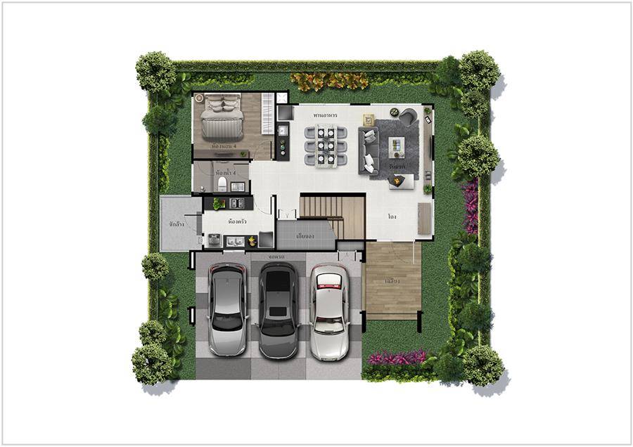รีวิวบ้านเดี่ยว บุราสิริ กรุงเทพกรีฑา บ้านหรูสไตล์รีสอร์ตใจกลาง Krungthep Kreetha Community