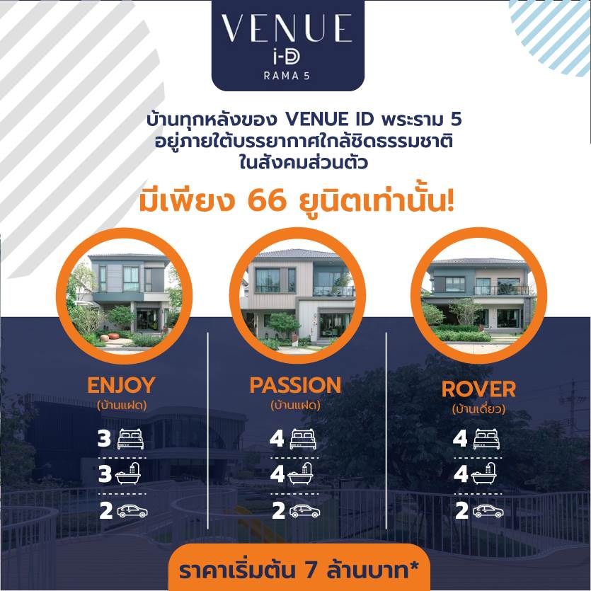 VENUE ID พระราม 5 บ้านแฝดซีรีส์ใหม่ ให้ความรู้สึกเหมือนได้อยู่บ้านเดี่ยว VENUE ID พระราม 5 บ้านแฝดซีรีส์ใหม่ ให้ความรู้สึกเหมือนได้อยู่บ้านเดี่ยว