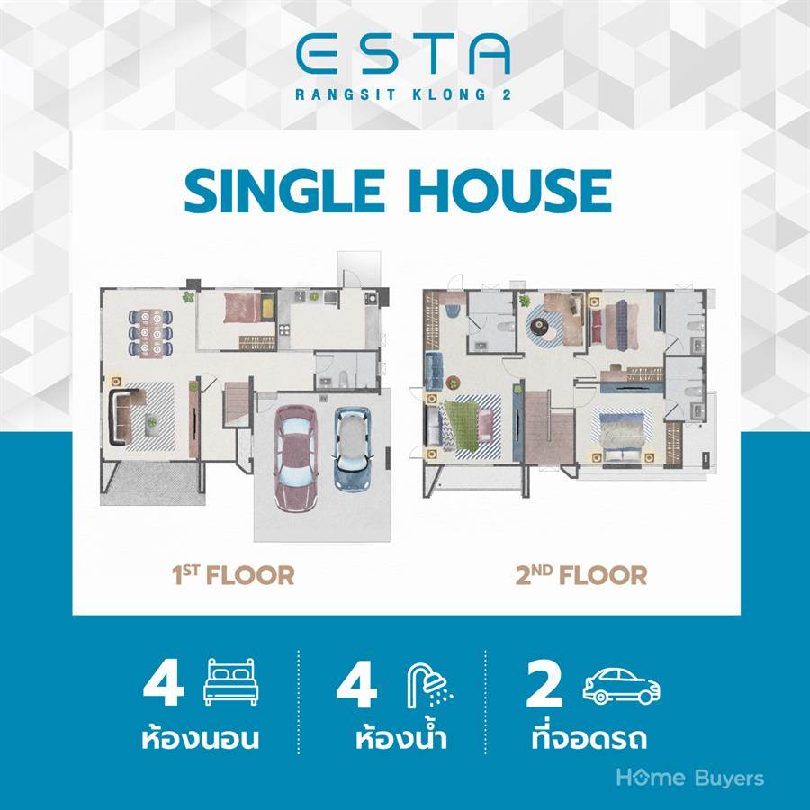 เอสต้า รังสิต - คลอง 2 บ้าน Modern Scandi ดีไซน์แตกต่าง ครบทุก Facility ทำเลดีใกล้ 3 ทางด่วน เอสต้า รังสิต - คลอง 2 บ้าน Modern Scandi ดีไซน์แตกต่าง ครบทุก Facility ทำเลดีใกล้ 3 ทางด่วน