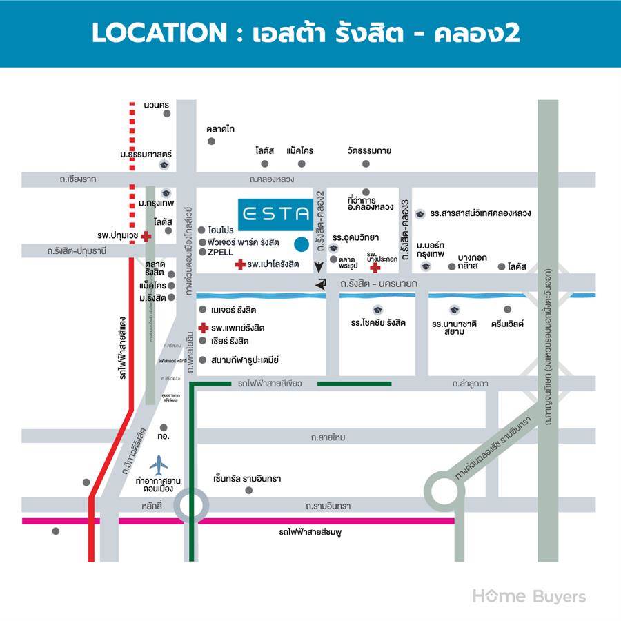เอสต้า รังสิต - คลอง 2 บ้าน Modern Scandi ดีไซน์แตกต่าง ครบทุก Facility ทำเลดีใกล้ 3 ทางด่วน