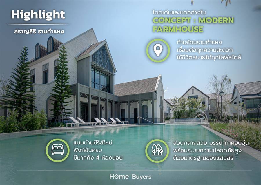 รีวิวบ้านเดี่ยว สราญสิริ รามคำแหง ดีไซน์ซีรีส์ใหม่ 4 ห้องนอน สไตล์ Modern Farmhouse รีวิวบ้านเดี่ยว สราญสิริ รามคำแหง ดีไซน์ซีรีส์ใหม่ 4 ห้องนอน สไตล์ Modern Farmhouse