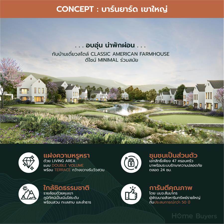 บาร์นยาร์ด เขาใหญ่ บ้านพักตากอากาศดีไซน์ฟาร์มเฮาส์โดยสัมมากร ใกล้ชิดธรรมชาติ ในบรรยากาศที่เป็นส่วนตัว