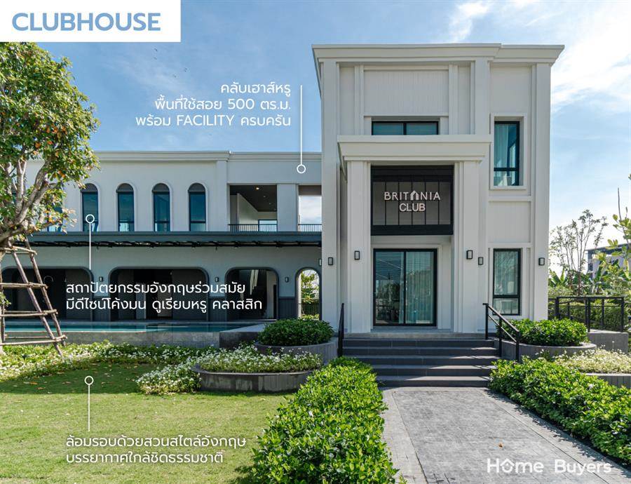 Britania อมตะ พานทอง บ้านเดี่ยวและบ้านแฝดสไตล์ Modern British ฟังก์ชัน Smart Home พร้อมส่วนกลางครบครันตอบโจทย์การใช้ชีวิตของทุกช่วงวัย