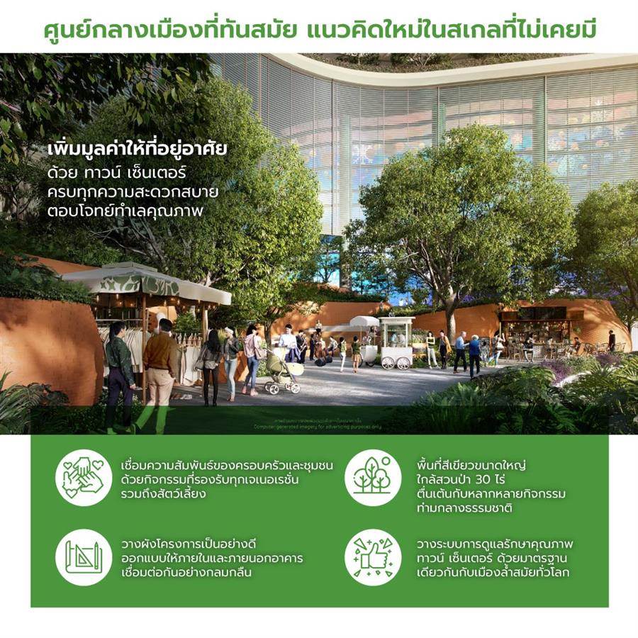 ทาวน์ เซ็นเตอร์ พื้นที่กิจกรรมศูนย์รวมไลฟ์สไตล์ขนาด 46 ไร่ ใจกลาง เดอะ ฟอเรสเทียส์ ทาวน์ เซ็นเตอร์ พื้นที่กิจกรรมศูนย์รวมไลฟ์สไตล์ขนาด 46 ไร่ ใจกลาง เดอะ ฟอเรสเทียส์