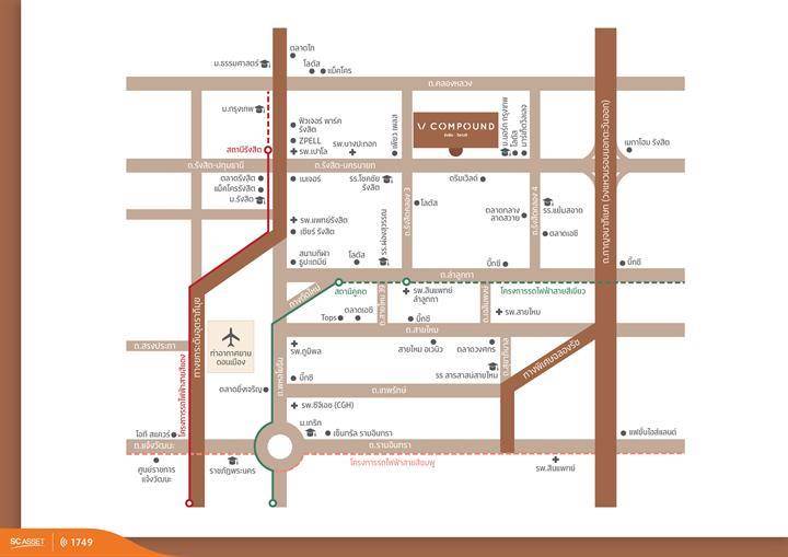 พรีวิวบ้าน วี คอมพาวด์ รังสิต-วิภาวดี บ้านแฝด-ทาวน์โฮม ติดถนนใหญ่ รังสิต-นครนายก