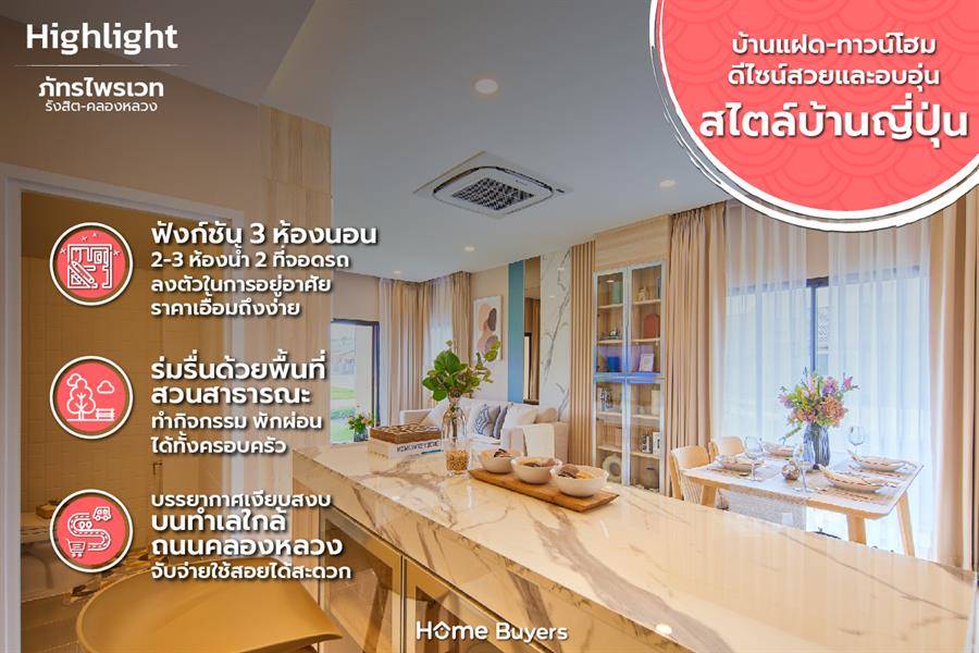 รีวิวบ้าน ภัทรไพรเวท รังสิต-คลองหลวง ดีไซน์สไตล์ญี่ปุ่น ฟังก์ชันลงตัวในราคาเอื้อมถึง รีวิวบ้าน ภัทรไพรเวท รังสิต-คลองหลวง ดีไซน์สไตล์ญี่ปุ่น ฟังก์ชันลงตัวในราคาเอื้อมถึง