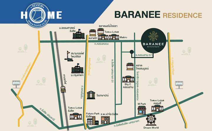 รีวิวบ้านเดี่ยว บารานี เรสซิเดนซ์ รังสิต คลอง 3