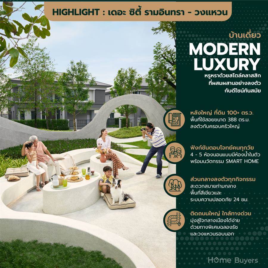 เดอะ ซิตี้ รามอินทรา - วงแหวน บ้านเดี่ยวหรูที่ดินเริ่ม 100 ตร.ว. ทำเลใกล้ทางด่วน 2 สาย เดอะ ซิตี้ รามอินทรา - วงแหวน บ้านเดี่ยวหรูที่ดินเริ่ม 100 ตร.ว. ทำเลใกล้ทางด่วน 2 สาย