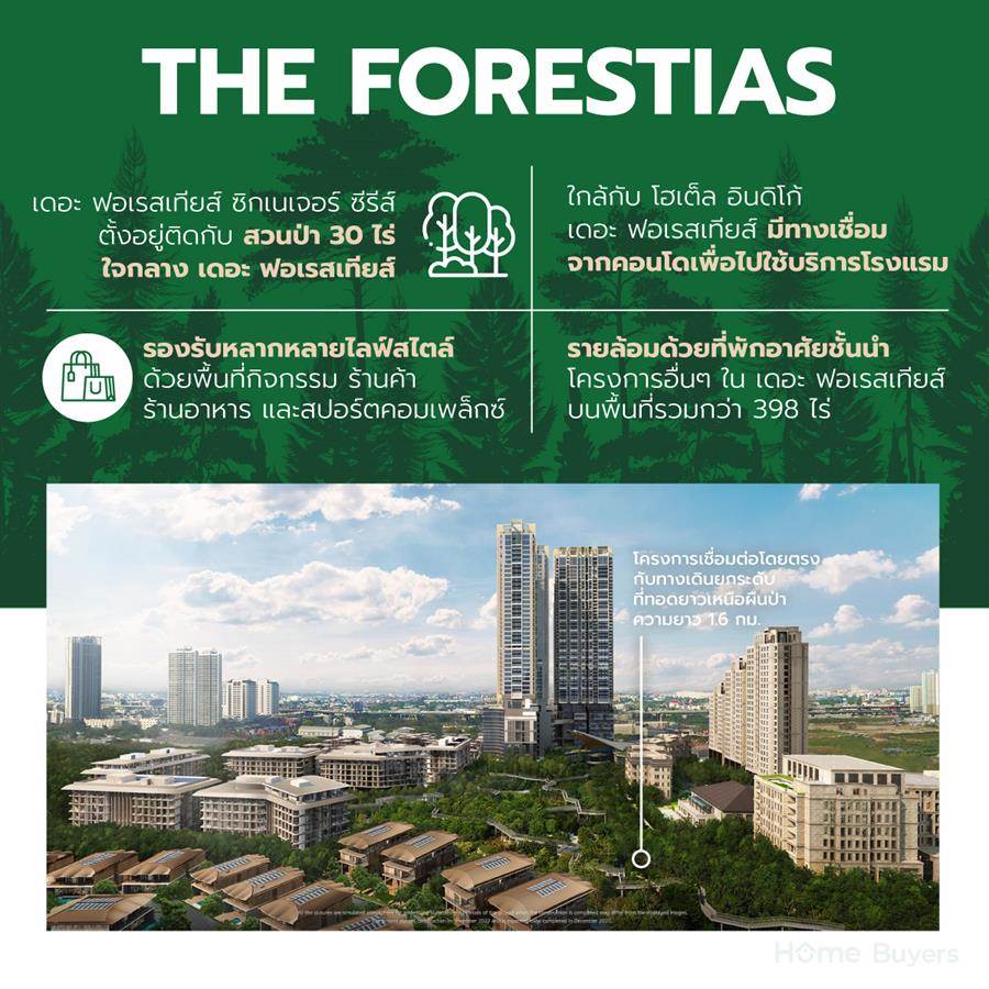 เดอะ ฟอเรสเทียส์ ซิกเนเจอร์ ซีรีส์ คอนโดหรูห้องใหญ่ ใกล้ชิดธรรมชาติ ทุกยูนิตเปิดรับวิวป่า 30 ไร่