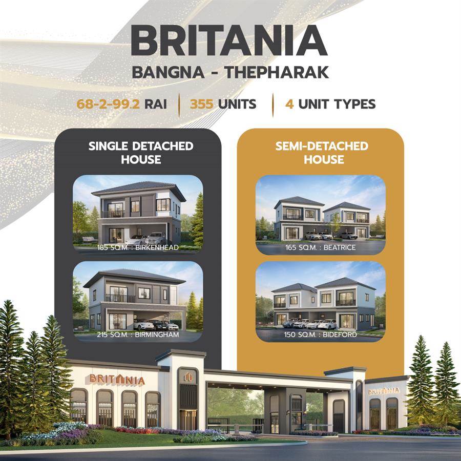Britania Bangna - Thepharak บ้านเดี่ยวและบ้านแฝด 2 ชั้น สไตล์ Modern British Britania Bangna - Thepharak บ้านเดี่ยวและบ้านแฝด 2 ชั้น สไตล์ Modern British