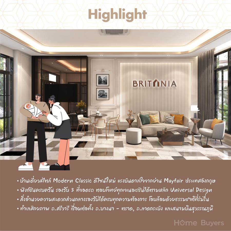 โครงการใหม่ Britania บางนา - ศรีวารี บ้านเดี่ยว Modern Classic รองรับทุกเจเนอเรชัน เชื่อมต่อ บางนา ลาดกระบัง สุวรรณภูมิ