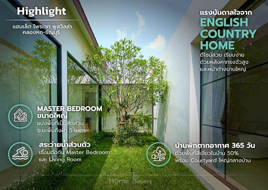 แฮมเล็ต ไพรเวท พูลวิลล่า คลองหก-ธัญบุรี บ้านเดี่ยวสไตล์ English Country Home ดีไซน์สวย ฟีลพักตากอากาศ พร้อมสระว่ายน้ำส่วนตัวทุกยูนิต แฮมเล็ต ไพรเวท พูลวิลล่า คลองหก-ธัญบุรี บ้านเดี่ยวสไตล์ English Country Home ดีไซน์สวย ฟีลพักตากอากาศ พร้อมสระว่ายน้ำส่วนตัวทุกยูนิต