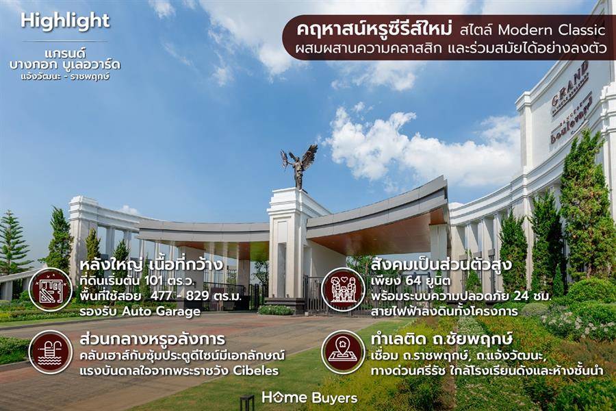 รีวิวบ้านเดี่ยว Grand Bangkok Boulevard แจ้งวัฒนะ - ราชพฤกษ์ คฤหาสน์หรู แรงบันดาลใจจากพระราชวัง Cibeles บนทำเลติด ถ.ชัยพฤกษ์ รีวิวบ้านเดี่ยว Grand Bangkok Boulevard แจ้งวัฒนะ - ราชพฤกษ์ คฤหาสน์หรู แรงบันดาลใจจากพระราชวัง Cibeles บนทำเลติด ถ.ชัยพฤกษ์