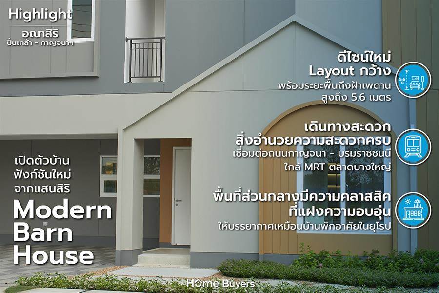 อณาสิริ ปิ่นเกล้า - กาญจนาฯ บ้านซีรีส์ใหม่ Modern Barn House จากแสนสิริ ในทำเลบางใหญ่ ศาลายา อณาสิริ ปิ่นเกล้า - กาญจนาฯ บ้านซีรีส์ใหม่ Modern Barn House จากแสนสิริ ในทำเลบางใหญ่ ศาลายา