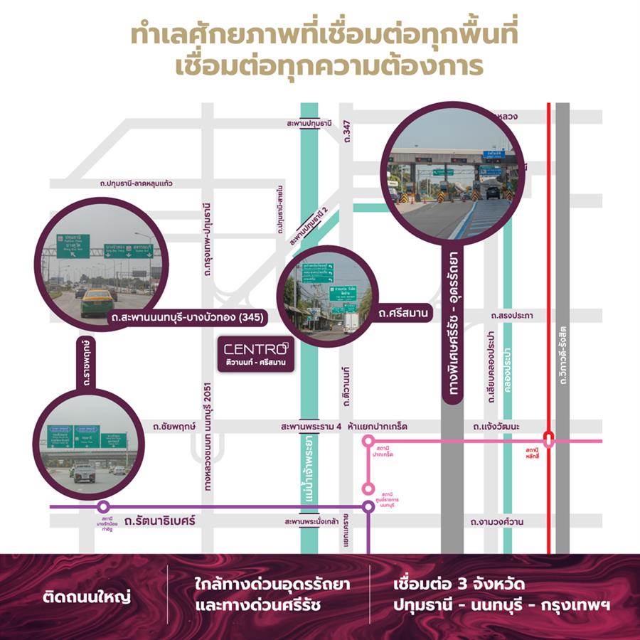 Centro ติวานนท์ - ศรีสมาน บ้านเดี่ยวติดถนนใหญ่ที่ให้คุณเชื่อมต่อทุกพื้นที่ เชื่อมต่อทุกความสุขของการใช้ชีวิต