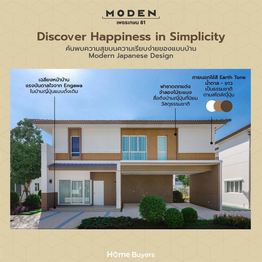 MODEN เพชรเกษม 81 อบอุ่นไปกับบ้านสไตล์ Modern Japanese พร้อมความสะดวกครบครัน บนทำเลศักยภาพ