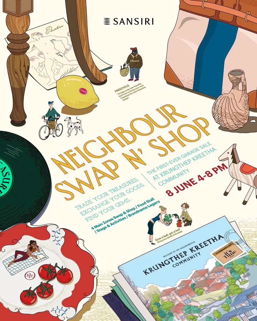 ครั้งแรก! “Sansiri Neighbour Swap N’ Shop” แสนสิริ ชวนคุณช็อปปิ้ง และ แฮงค์ เอาท์ แบบมีสไตล์ 8 มิถุนายน นี้ ครั้งแรก! “Sansiri Neighbour Swap N’ Shop” แสนสิริ ชวนคุณช็อปปิ้ง และ แฮงค์ เอาท์ แบบมีสไตล์ 8 มิถุนายน นี้