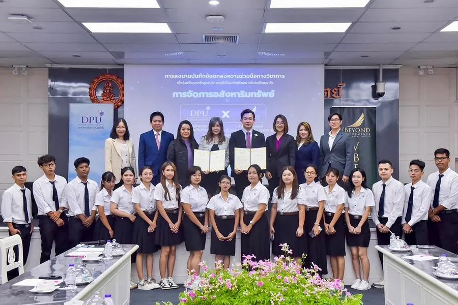 “วีบียอนด์” ผนึกกำลัง ม.ธุรกิจบัณฑิตย์ (DPU) เปิดหลักสูตรนวัตกรรมการจัดการอสังหาริมทรัพย์ ระดับปริญญาตรีและปริญญาโท ปั้นนักบริหารอสังหาฯ มืออาชีพรุ่นใหม่ รองรับเทรนด์อนาคต พร้อมลุยตลาดในระดับประเทศและภูมิภาค “วีบียอนด์” ผนึกกำลัง ม.ธุรกิจบัณฑิตย์ (DPU) เปิดหลักสูตรนวัตกรรมการจัดการอสังหาริมทรัพย์ ระดับปริญญาตรีและปริญญาโท ปั้นนักบริหารอสังหาฯ มืออาชีพรุ่นใหม่ รองรับเทรนด์อนาคต พร้อมลุยตลาดในระดับประเทศและภูมิภาค