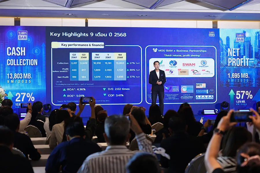 BAM ไฉไลโชว์ผลงาน 9 เดือน กวาดกำไร 1,695 ล้านบาท เดินเกมกลยุทธ์ Partnership ดันผลเรียกเก็บปีนี้ทะลุเป้า BAM ไฉไลโชว์ผลงาน 9 เดือน กวาดกำไร 1,695 ล้านบาท เดินเกมกลยุทธ์ Partnership ดันผลเรียกเก็บปีนี้ทะลุเป้า