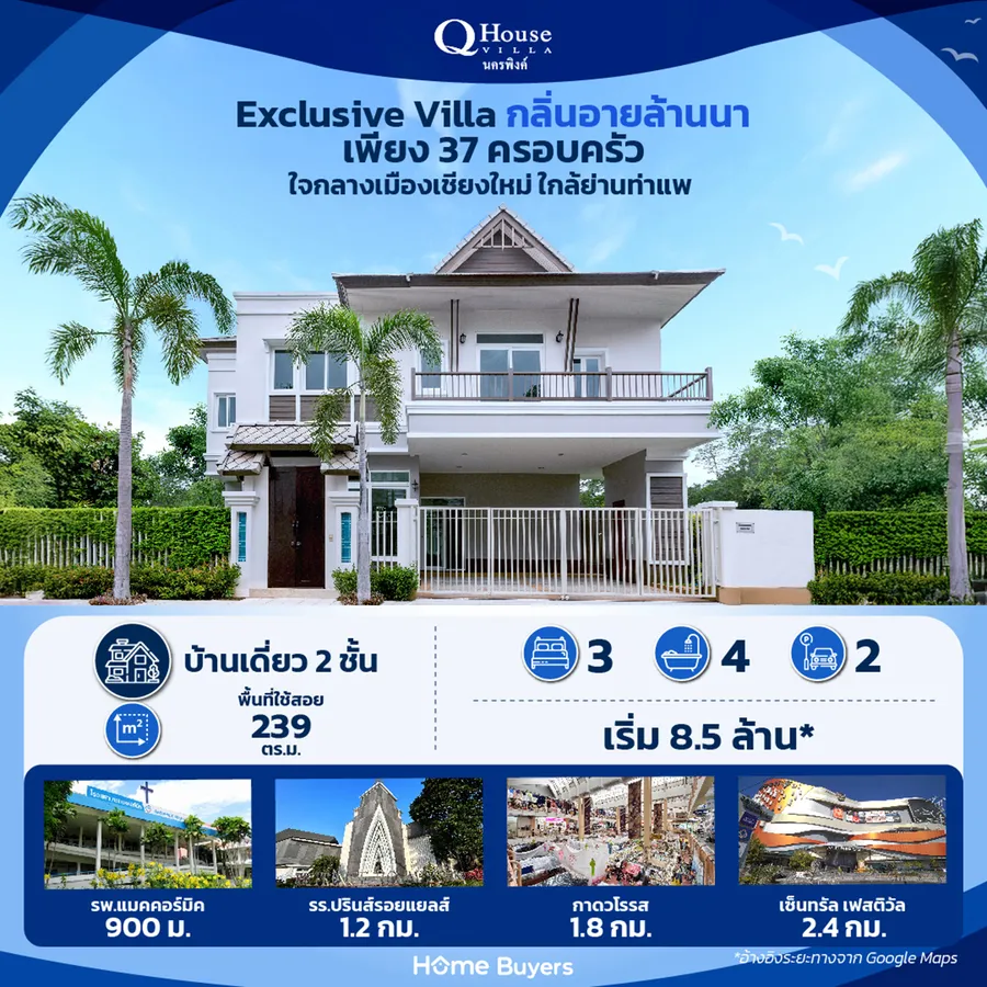 หาบ้านเชียงใหม่ ไว้ใจ QUALITY HOUSES I บ้านเดี่ยว 4 โครงการคุณภาพทำเลใกล้ใจกลางเมืองเชียงใหม่