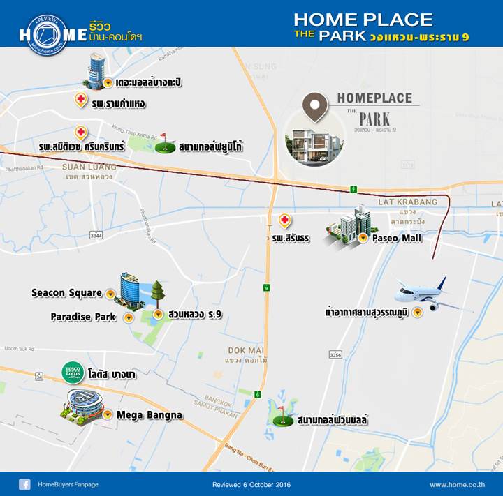 รีวิวบ้าน โฮมเพลส เดอะพาร์ค วงแหวน-พระราม9
