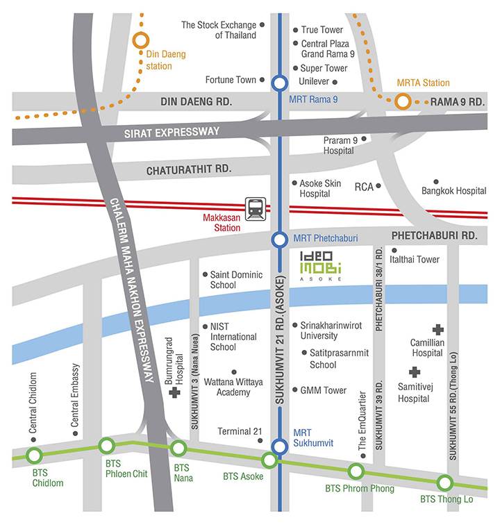 พรีวิวคอนโด ไอดีโอ โมบิ อโศก คอนโดไฮไรส์ บนถนนเพชรบุรี ใกล้ MRT เพชรบุรี 290 เมตร