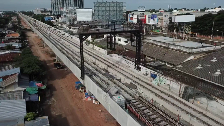 ชมภาพก่อสร้าง สถานีรถไฟขอนแก่น สถานียกระดับใหญ่พิเศษ ยาว 54 กม