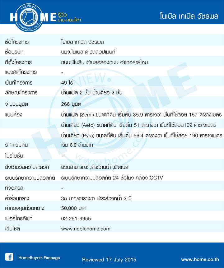 รีวิวบ้านใหม่ โครงการโนเบิล เกเบิล คันโซ วัชรพล รีวิวบ้านใหม่ โครงการโนเบิล เกเบิล คันโซ วัชรพล