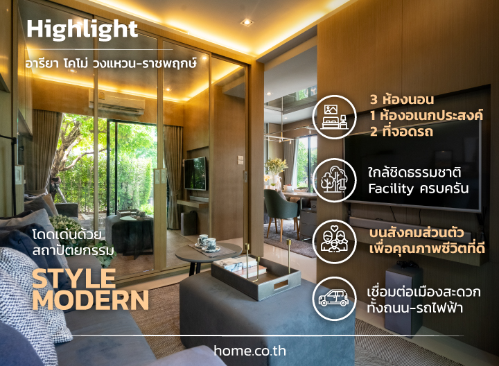 รีวิวบ้านเดี่ยว-บ้านแฝด อารียา โคโม่ วงแหวน-ราชพฤกษ์ (Areeya Como Wongwaen-Ratchaphruek) ดีไซน์ทันสมัย Facility ครบ เชื่อมต่อเมืองสะดวก ทั้งทางด่วน และรถไฟฟ้า