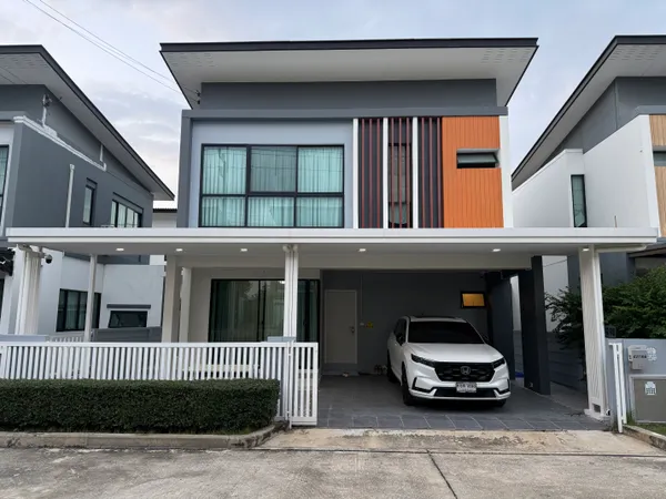 บ้านแฝด ECO HAUS วงแหวนลำลูกกา ต่อเติมพร้อมอยู่ แถมฟรี!! เฟอร์นิเจอร์ พร้อมเครื่องปรับอากาศ