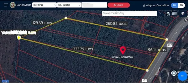 ขายที่ดินเริ่ม2-2-53.9ไร่ 2.8ลบ. ฟรีโอน ผ่อนได้2งวด ติดถนน107 โชตนา เชียงใหม่-ฝาง ต.อินทขิล อ.แม่แตง เชียงใหม่