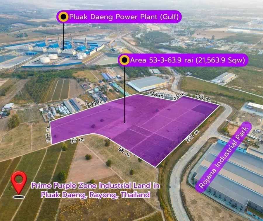 ขายที่ดินอุตสาหกรรมศักยภาพสูง ปลวกแดง ระยอง เนื้อท